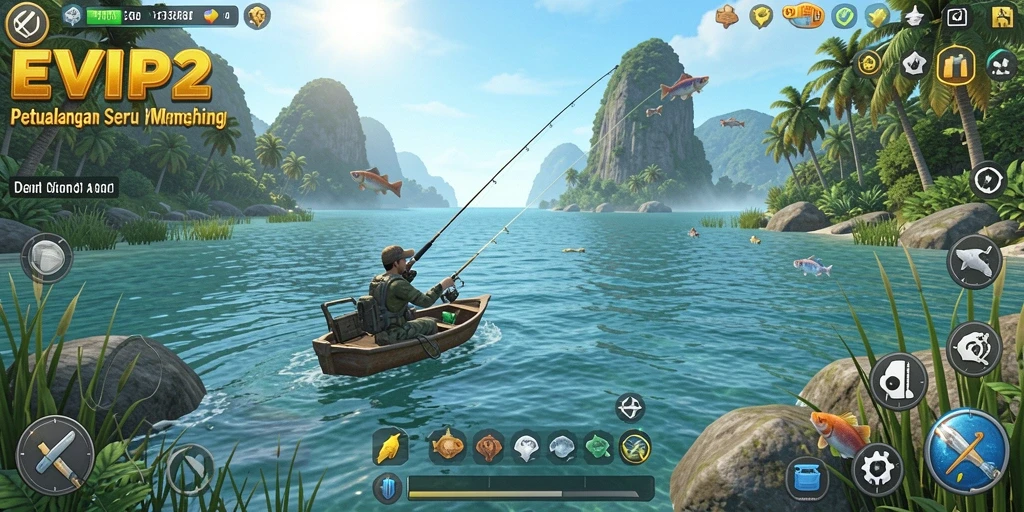 Gameplay seru dalam EVIP2 yang membuat pengalaman memancing semakin nyata.