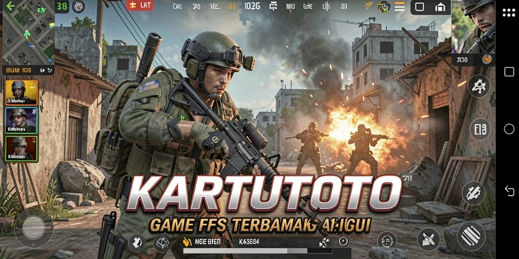 Gameplay KARTUTOTO yang seru dan menegangkan di arena pertempuran.