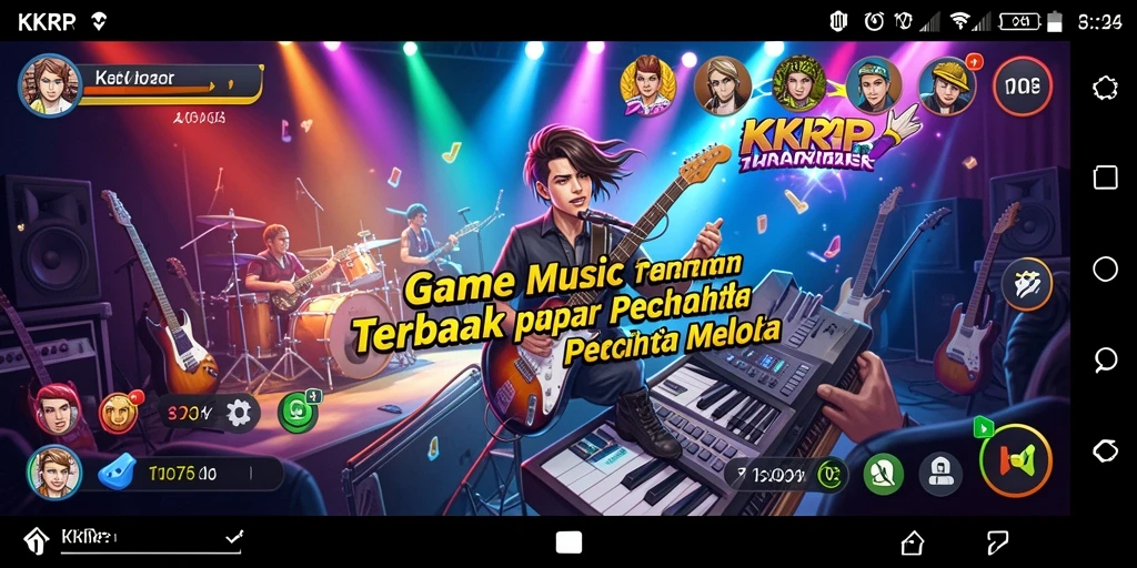Screenshot gameplay KKRP yang menampilkan aksi seru bermain musik.