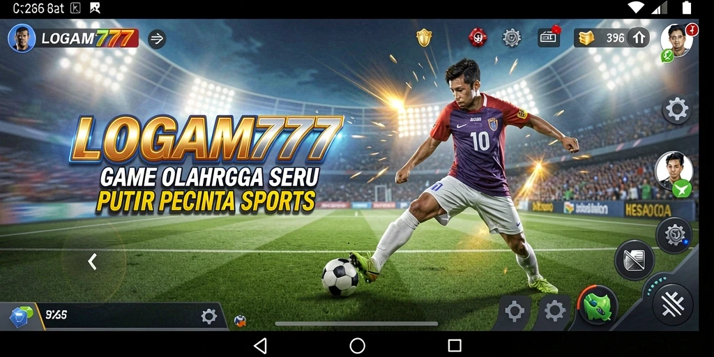 Screenshot LOGAM777 menampilkan serunya gameplay olahraga yang menantang.