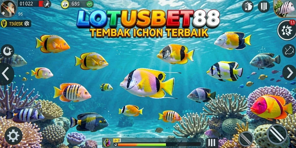 Tampilan gameplay seru dari LOTUSBET88 saat menembak ikan.