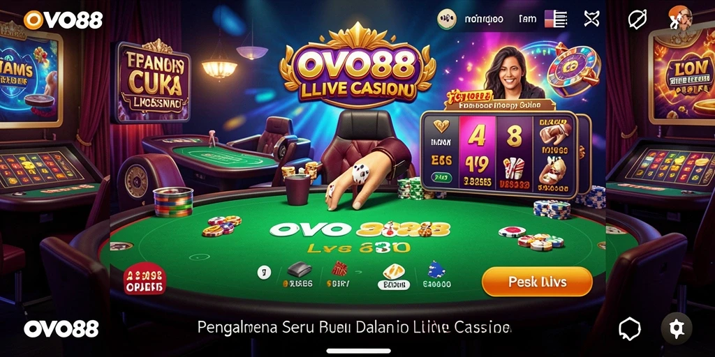 Tampilan gameplay Live Casino OVO88 yang menarik dan dinamis.