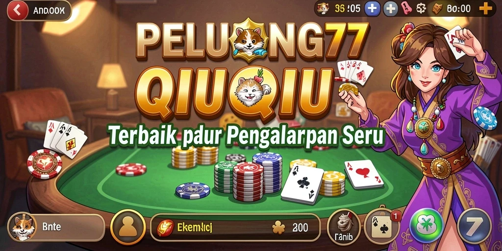 Screenshot PELUANG77 menunjukkan gameplay QiuQiu yang seru.