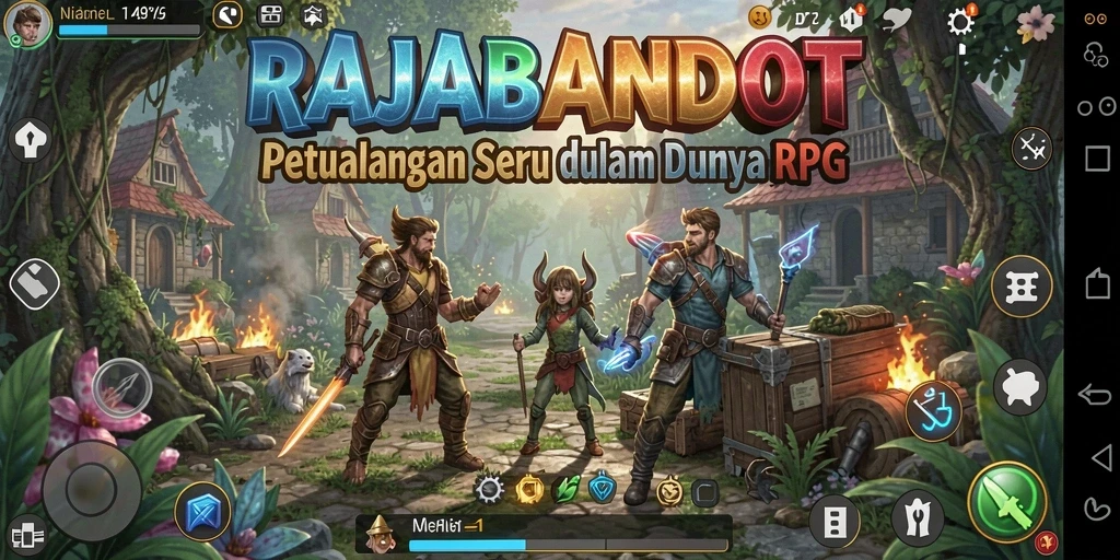 Screenshot gameplay RAJABANDOT yang menampilkan aksi seru dalam pertarungan RPG.