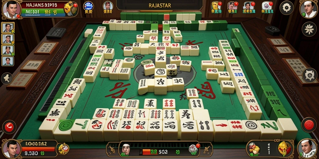 Tampilan gameplay RAJASTAR yang menarik dan penuh tantangan Mahjong.