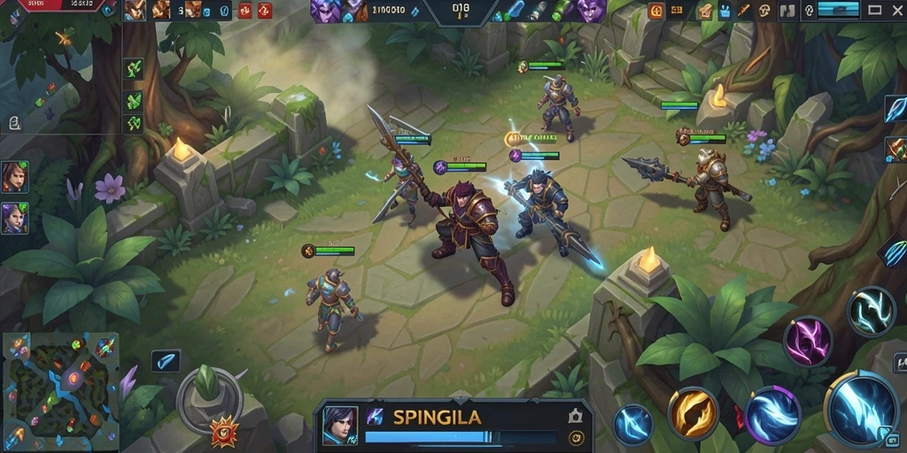 Tangkapan layar gameplay SPINGILA yang menegangkan dan penuh aksi.