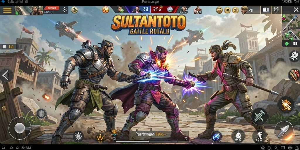 Tampilan menarik dari gameplay SULTANTOTO dalam arena Battle Royale.