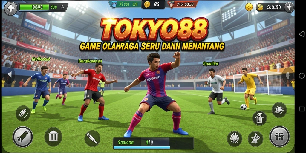 Screenshot permainan TOKYO88 menampilkan aksi olahraga yang mendebarkan.